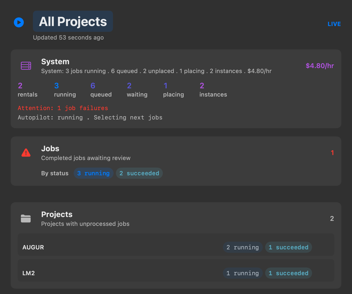 Screenshot of Weft Status
